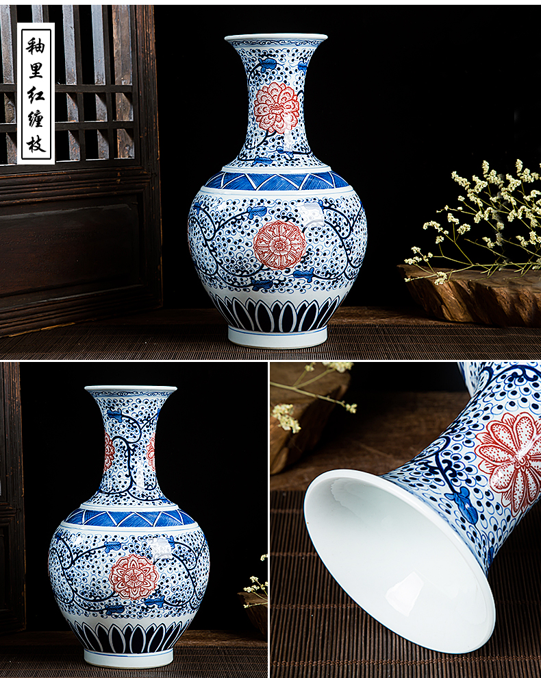 Jingdezhen ceramics hand - made porcelain bound lotus flower crafts home sitting room adornment ark, furnishing articles office