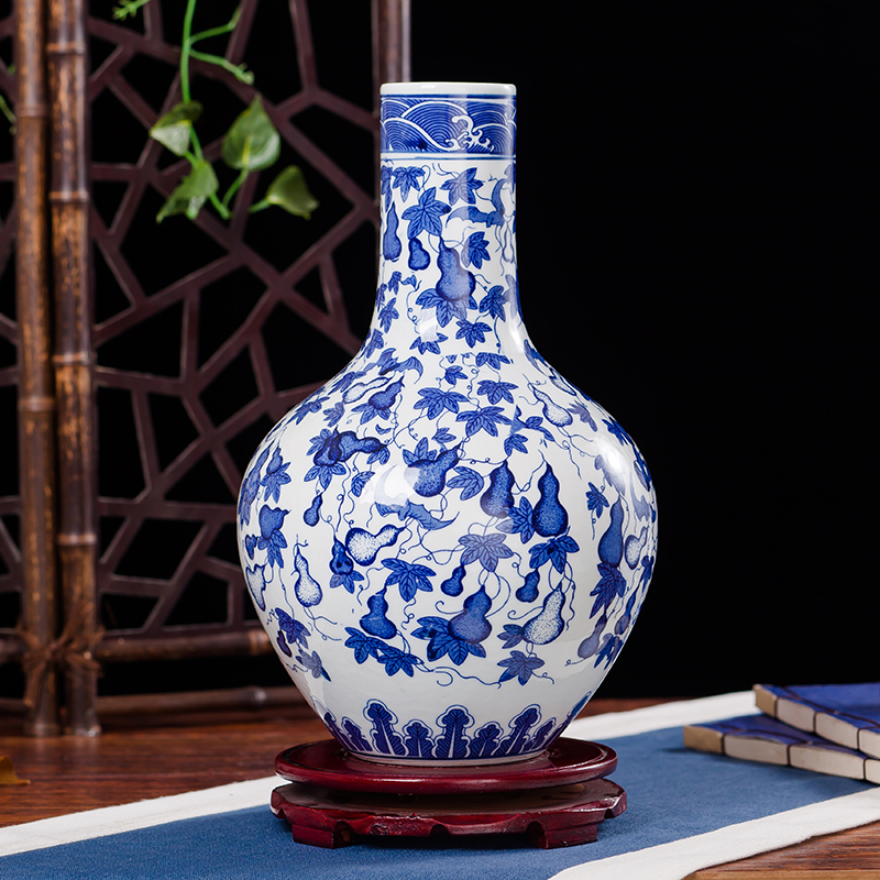 Jingdezhen ceramics hand - made antique Chinese blue and white porcelain vase furnishing articles contracted household act the role ofing is tasted the sitting room of handicraft