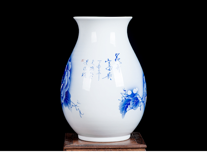 Jingdezhen blue and white ceramics hand - made vases, flower arranging, the sitting room porch ark adornment of Chinese style household furnishing articles