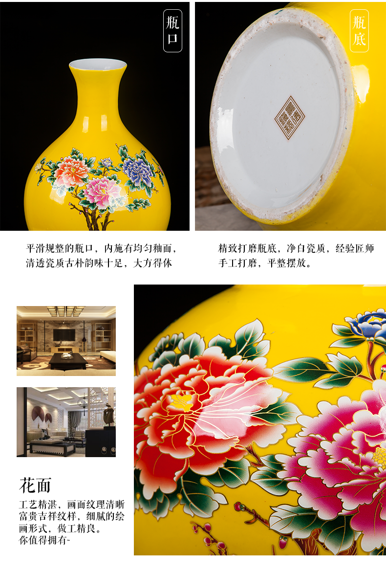 Jingdezhen ceramics vase China red peach gourd home sitting room adornment feng shui is festival furnishing articles