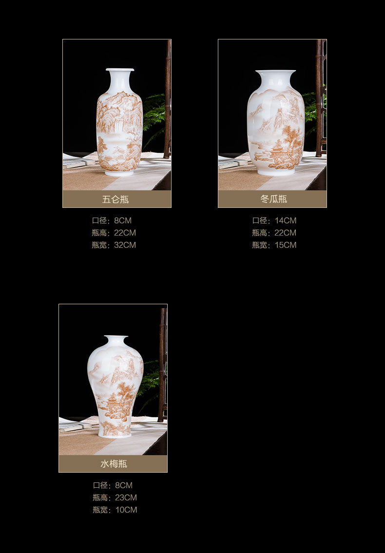 Jingdezhen ceramics high white porcelain of famille rose porcelain vase MAO home sitting room place wine decorations arts and crafts