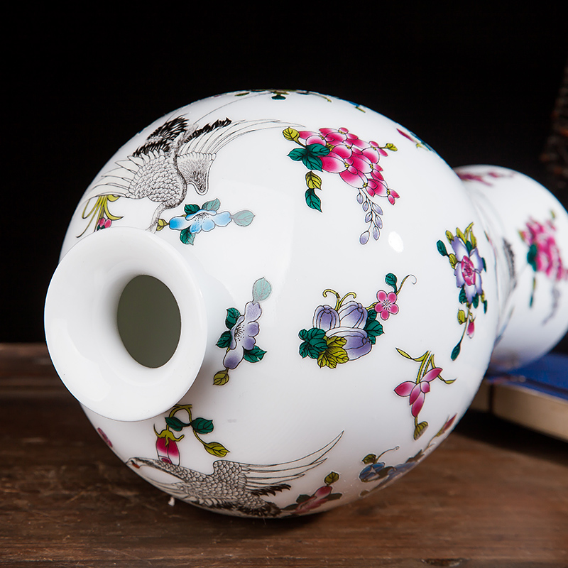 Jingdezhen ceramics northern wind creative process wine colored enamel luminous floret bottle household adornment furnishing articles