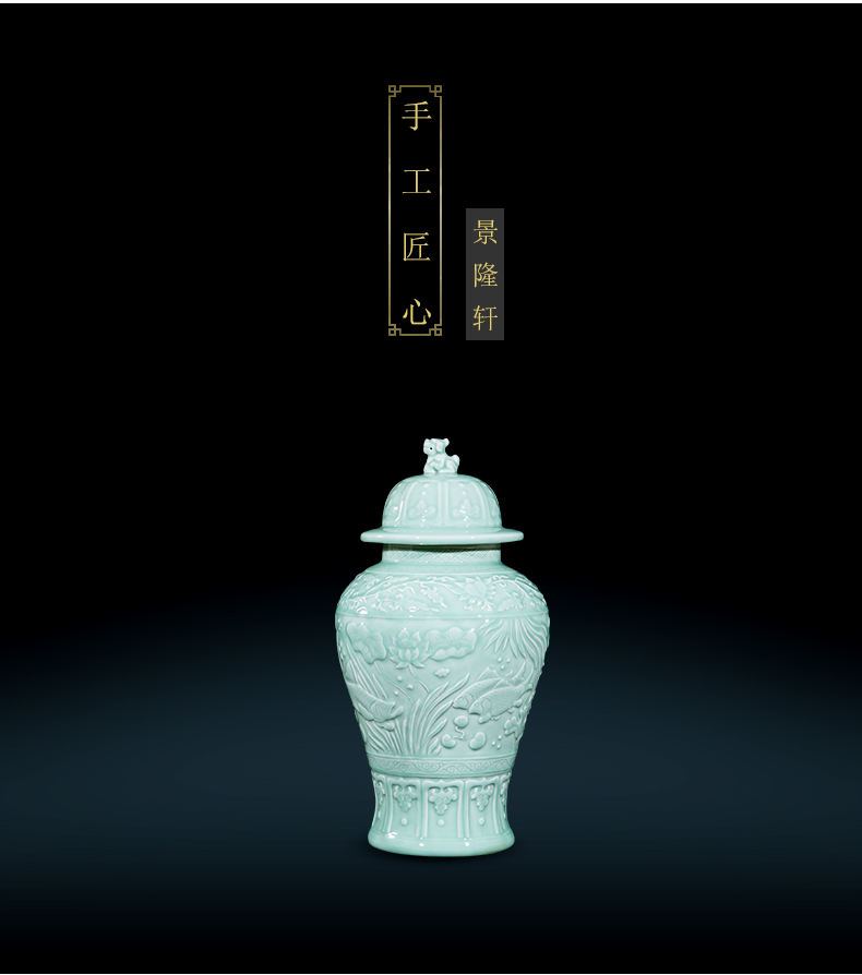 The jingdezhen ceramics by hand throwing carve shadow qdu vase porch hotel villa home decoration furnishing articles