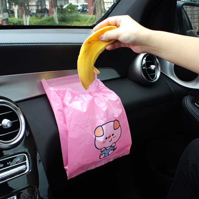 Portable car garbage bag paste type disposable vomiting storage hanging car trash can box car interior supplies