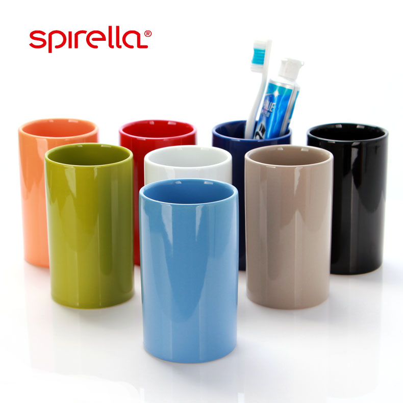 SPIRELLA/silk pury water Tube contracted fashion shiny ceramic cup gargle cup YaGang brushing your teeth