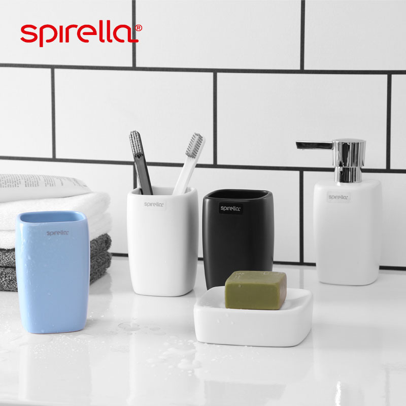 SPIRELLA/silk pury ceramic toilet bath set mouthwash five cup suit for wash gargle brush their teeth