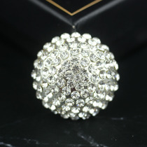 Upscale clothes inlaid with water drill button suede big coat button female leather grass mink leather mushroom shape decorative buckle