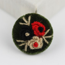 Diameter 25MM Upmarket Army Green Handmade Wire Buckle Nail Beads Button Children Sweater Buttoned Lady Clothing Decorative Buttons