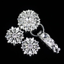 New high-grade mink fur coat duckbill buckle fur neckline decoration pair buckle buckle buckle rhinestone button women