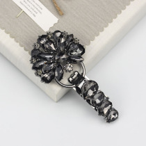 Black crystal duck-billed fur premium luxury buckle mink coat neckline trim button fur button