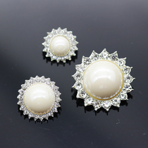 15 ~ 24MM high-grade diamond and Rhinestone Button woolen cashmere coat clothes pearl decoration button round buckle female