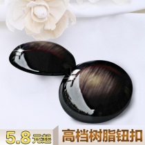 High-grade Taiwan electroplating resin button woolen cashmere coat button black female trench coat button round Joker