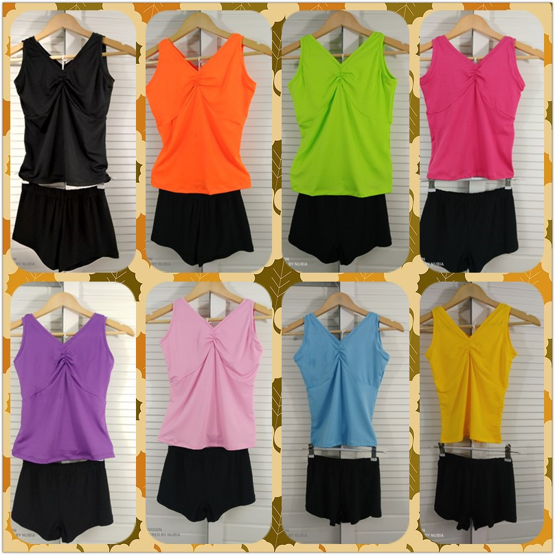 2021 manufacturer Latin dance rhythm gymnastics set training vest milk silk shorts practice dress dance costume girl