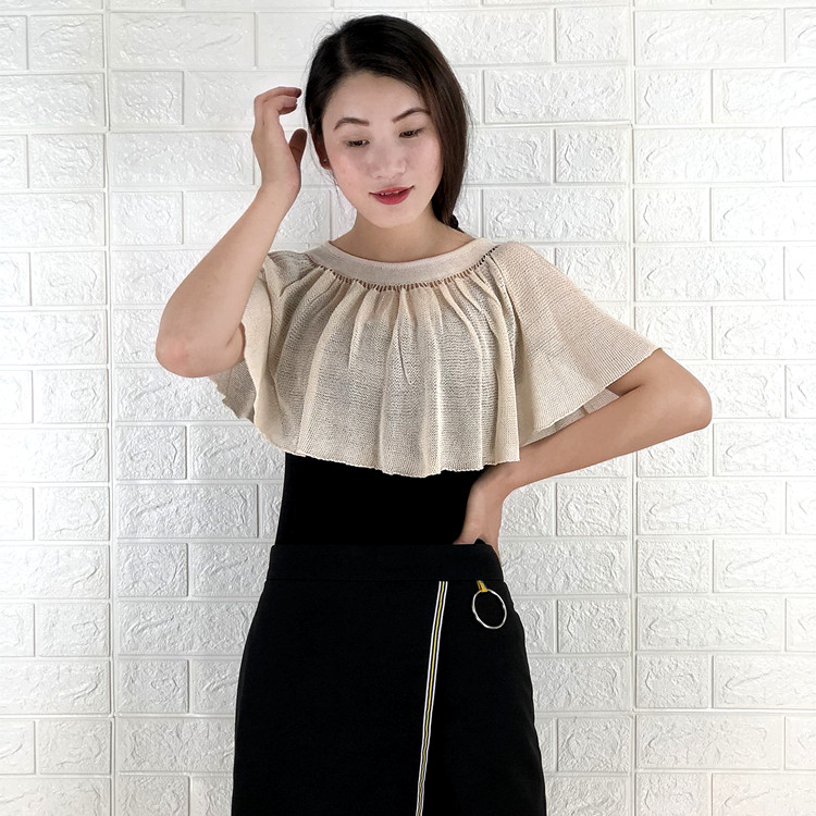Áo đôi 祺 2019 hè vai áo len mỏng phần áo len nữ điều hòa không khí áo choàng áo choàng choàng - Cộng với kích thước quần áo mẫu áo sơ mi nữ đẹp 2020