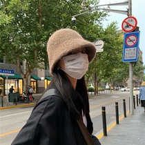 Japan Rosex autumn and winter face small retro bucket hat children ins Lamb hair Joker dome warm basin cap