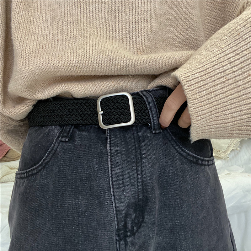 Japan Rosex Jane Joins Wind 100 lap strap Female elastic tightness Woven Belt Women Fashion Denim Pants Belt