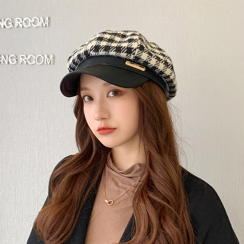 Japan Rosex autumn winter Yinglun Wind retro Duck Tongue Cap Gianghanise Cap Woman 100 hitch to report Tong Berehat