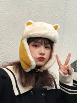 Day Department Rosex cute autumn winter cat ears hat 100 hitch anti-chill warm cotton hat Han version of the Lei Feng cap woman
