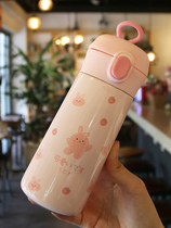Day Series Water Glass Women Cartoon Cute Girl Hearts Childrens insulated cups convenient to carry students mug stainless steel