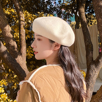 Japanese Rosex leisure Korean tide painter beret female wild autumn winter hat Joker wool pumpkin hat