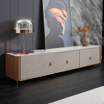 2021 new TV cabinet Serie style extremely minimalist rock board saddle leather small family type living room big storage designer getaway