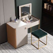 Dresser 2021 new light extravagant advanced sensual bedroom modern minimalist saddle leather flip mirror make-up bench master bedroom