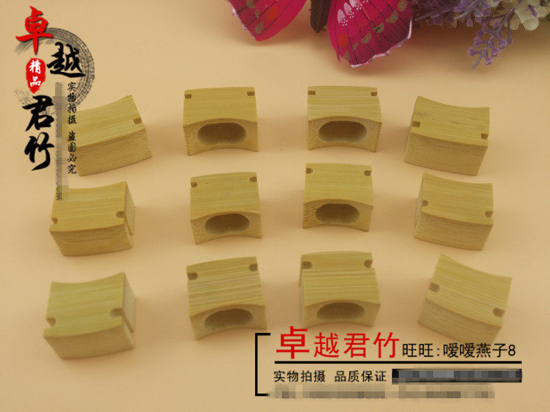 Bamboo cup handle set head other son thrush bird cage polishing cup nose cup ear lark red son indigo chin embroidered eye bowl holder accessories