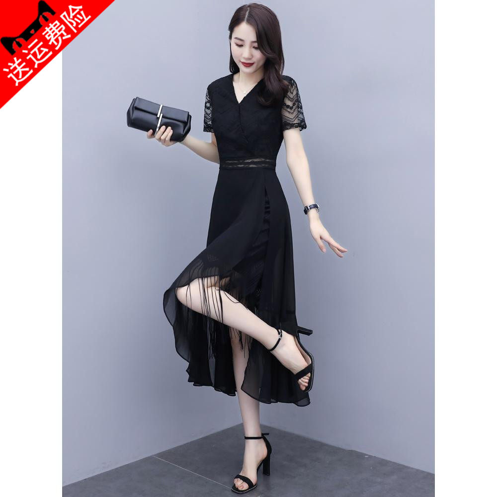 2021 fashion plus-size retro high-end mid-length temperament celebrity women's women's clothing high-end leisure goddess fan
