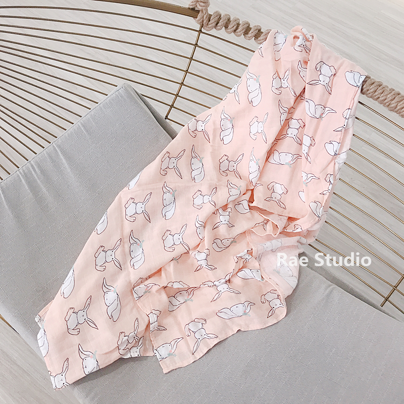 Rae Studio Cute Cute Rabbit Soft Glutinous Hand Hand Baby Boy Adult Cover Blanket Bamboo Cotton Cotton Cloth Towel Wrap Quilt
