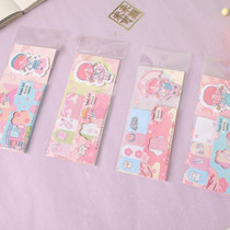 Cute Korean creative note paper cartoon color Post-it notes portable small book Simple ins message note