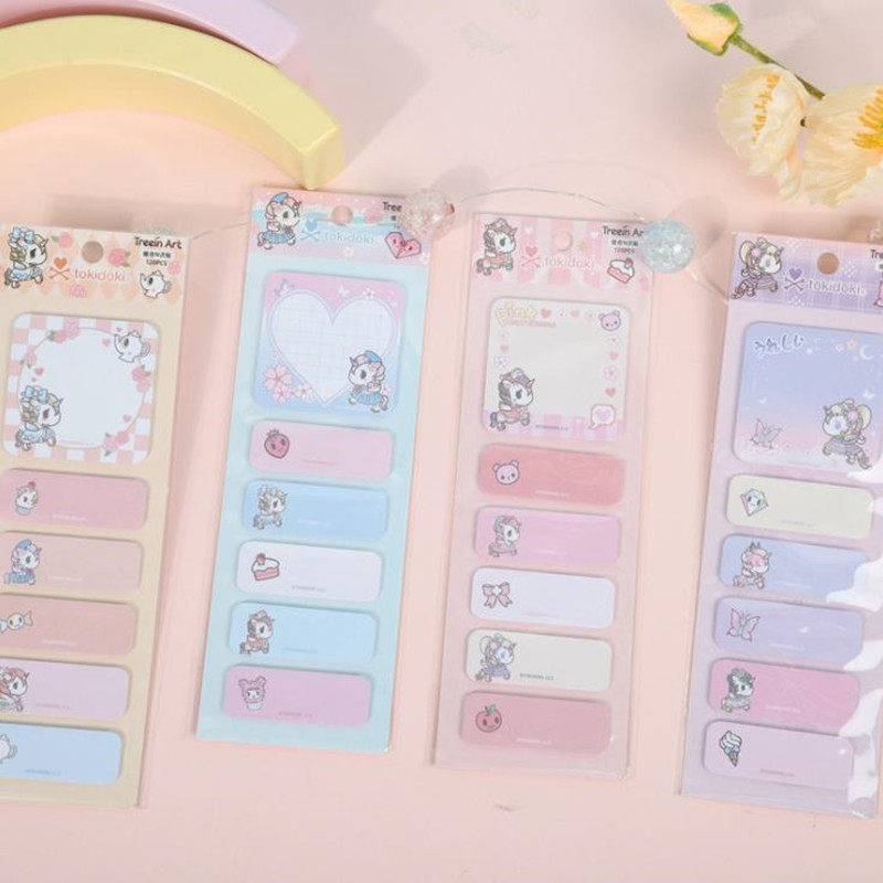 Cartoon cute unicorn pony tokidoki dimension fantasy combination post-it note cartoon message color