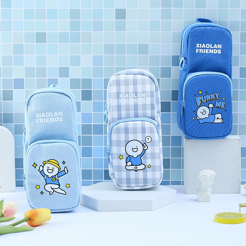 Cute learning stationery cartoon funny little blue 