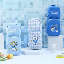 Cute study stationery cartoon Strange Little Blue Blue Friends Series School Bag Pen Bag M Canvas Containing Pen Bag
