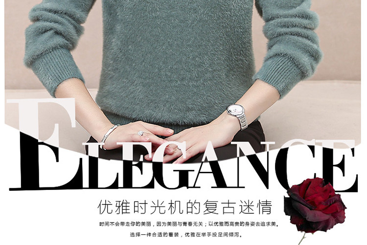 妈妈装毛衣加厚老年保暖内搭上衣中老年女装冬季水貂绒毛衣打底衫 pic 2