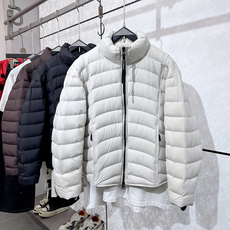 Winter Lightweight 90 Duck down Jacket Solid Color Ribbed down Coat Unisex Couple Short Top