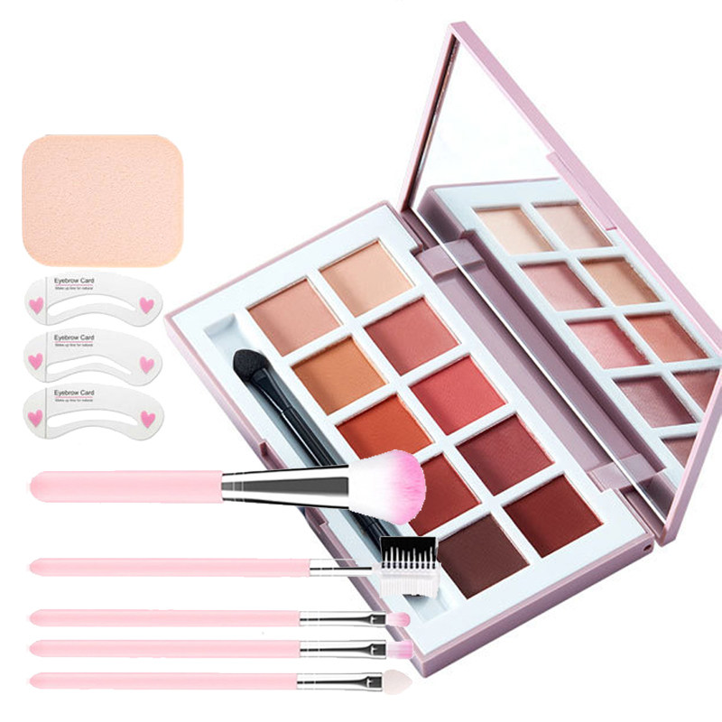ins Super fire waterproof beads Optical low price portable makeup matte ground color beginner net red eye shadow tray
