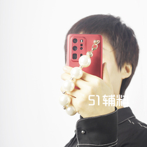 Imitation Pearl Bead Chain Hand Grab Bag Carry with Divine Instrumental Handshell Renovation Wash Toiletry Bag Shoulder Strap Hanging Buckle DIY Accessories