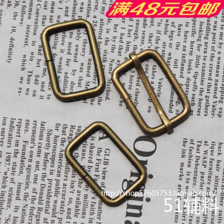 Inner diameter 25mm ancient bronze square button Japanese character buckle combined connection buckle handmade cloth art DIY luggage with accessories accessories