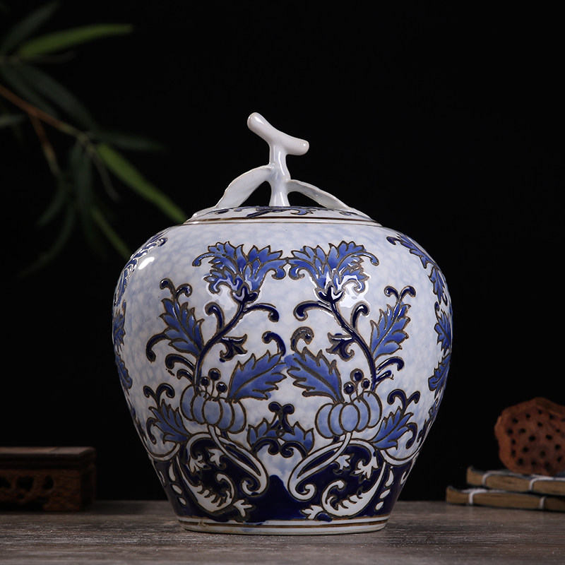 Modern Chinese-style Jingde Zhengtai Mini Little Little Storage Can with Living Ceramic Living Architecture Decoration