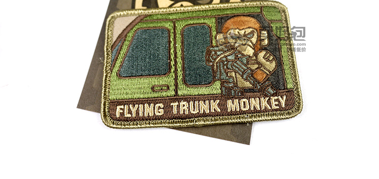 Bản gốc MSM Tàu siêu tốc Khỉ bay thân Khỉ thêu Velcro Morale Chương Sticker miếng dán đề can ủi quần áo