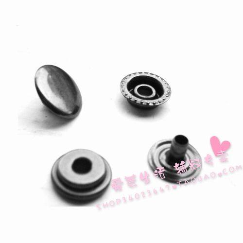 Bag clothing accessories bright black metal buttons Stitching Buttons for Stitching Buttons 15MM quadrile buckle