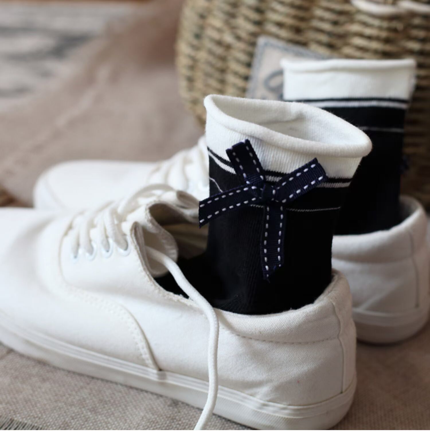 Vớ cotton nơ nữ vớ lỏng lẻo vớ tháng vớ trong ống cotton cô gái vớ Sen Princess - Bít tất nữ tất cao cổ cho bé gái