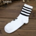 Hàn Quốc ins triều Bốn thanh sọc vớ trượt ván đường phố retro phong cách vớ cotton ống cho nam và nữ vớ thể thao vớ quần Vớ bông