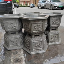 Hexagonal cement flowerpot mold handmade flower box plastic model landscaping large flower tray building template