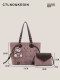 Ctlnokegin Light Retro Embroidered Tote Bag for Women, Large Capacity New Shoulder Bag, Textured Commuter Mother-Daughter Bag