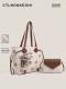 Ctlnokegin Light Retro Embroidered Tote Bag for Women, New High-End Style, Large Capacity, Single-Shoulder Commuter Mother-Daughter Bag
