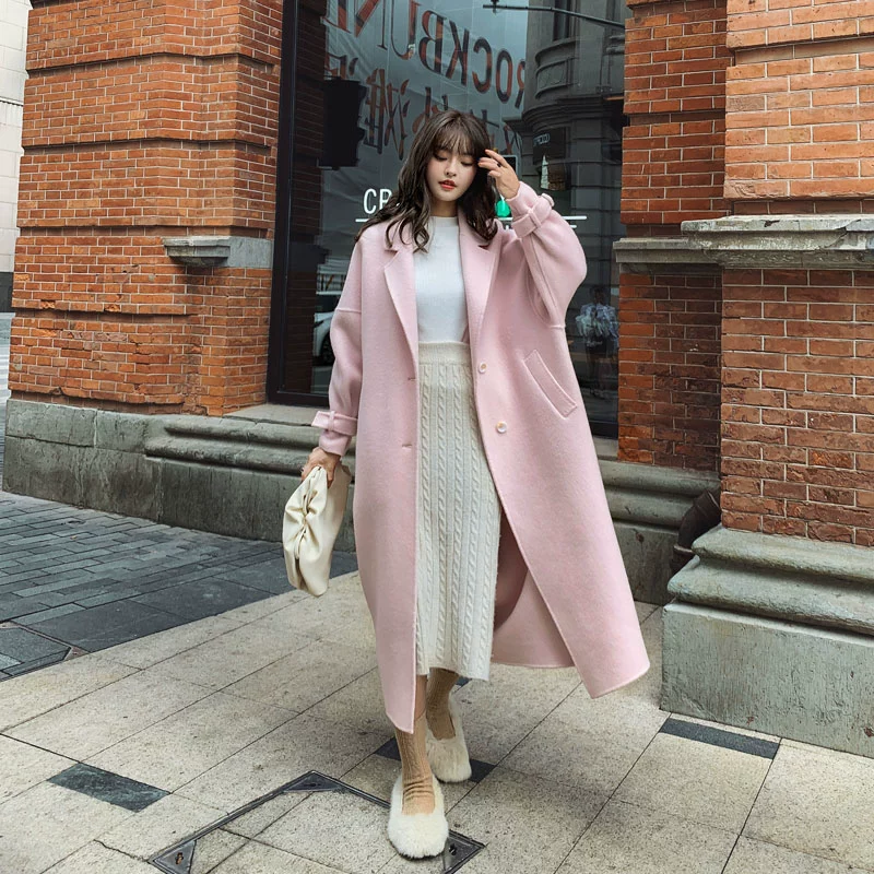 Áo len và áo khoác len dài giữa Hàn Quốc, quần áo nữ, mùa xuân mới, mùa thu và mùa đông thon gọn, phù hợp - Trung bình và dài Coat