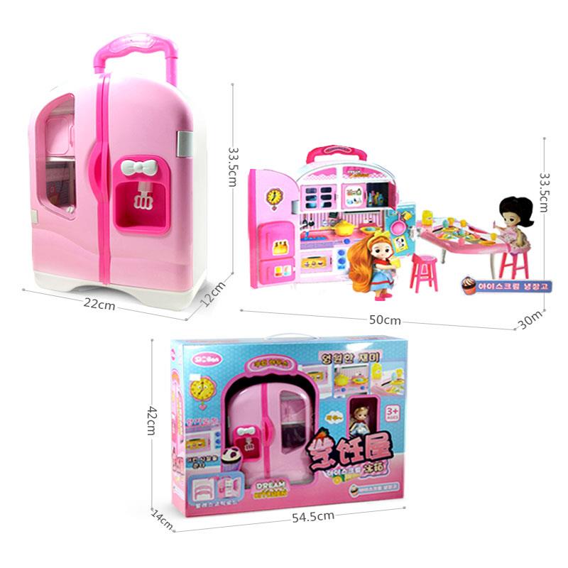 Trẻ em chơi nhà đồ chơi donut tiền mặt đăng ký thiết lập mô phỏng vật nuôi gia dụng tủ lạnh cô gái quà tặng đồ chơi xếp hình cho bé