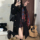 Hua Qian Ino original Sakino tall clothes школьная форма sense jk, черная ветровка средней длины, шерстяное пальто с лацканами mini 1