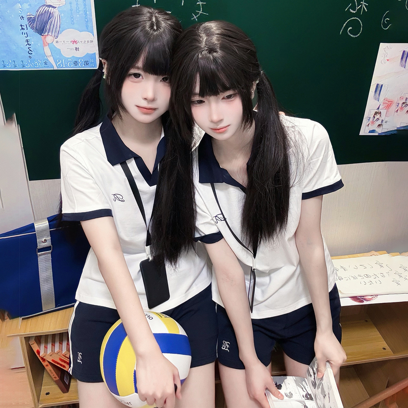 Huaqianzhu Original Xiaoliangdao Sportswear Jk Uniform Multi-Color Gymnastics Suit College Style Sports Casual Set